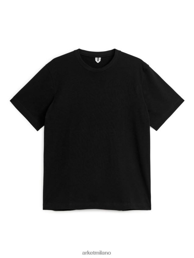 vestiario esso ARKET donne maglietta pesante nero 6F0F6L998