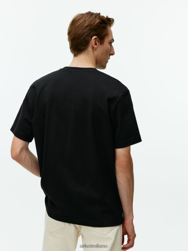 vestiario esso ARKET donne maglietta pesante oversize nero 6F0F6L1004