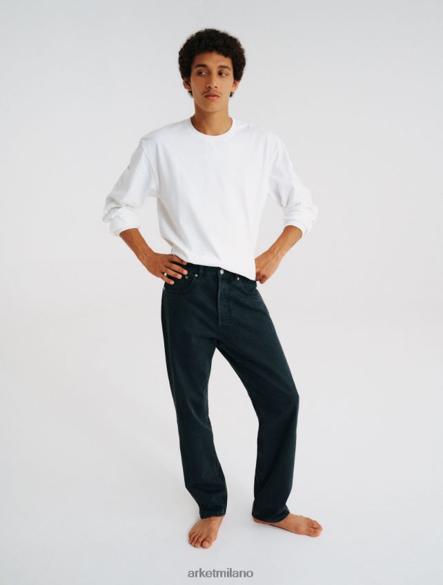 vestiario esso ARKET donne maglietta rilassata a maniche lunghe bianco 6F0F6L1035