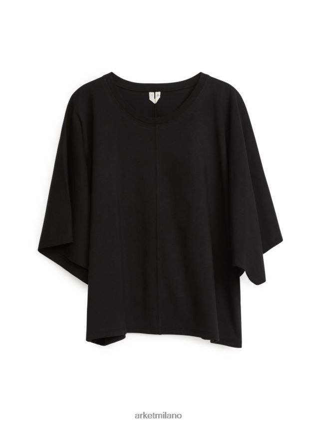 vestiario esso ARKET donne maglietta rilassata nero 6F0F6L294