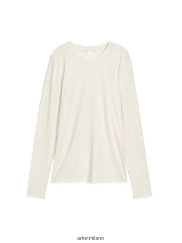 vestiario esso ARKET donne manica lunga in misto lyocell bianco 6F0F6L380