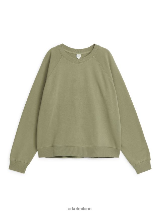 vestiario esso ARKET donne morbida felpa in french terry verde 6F0F6L291