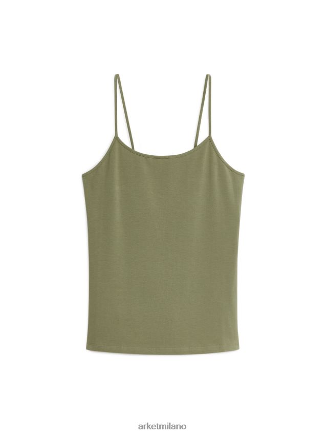 vestiario esso ARKET donne parte superiore con spalline in jersey verde kaki 6F0F6L309