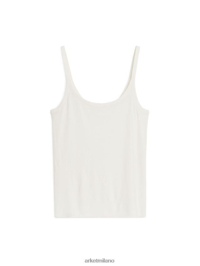vestiario esso ARKET donne parte superiore con spalline in seta bianco 6F0F6L347