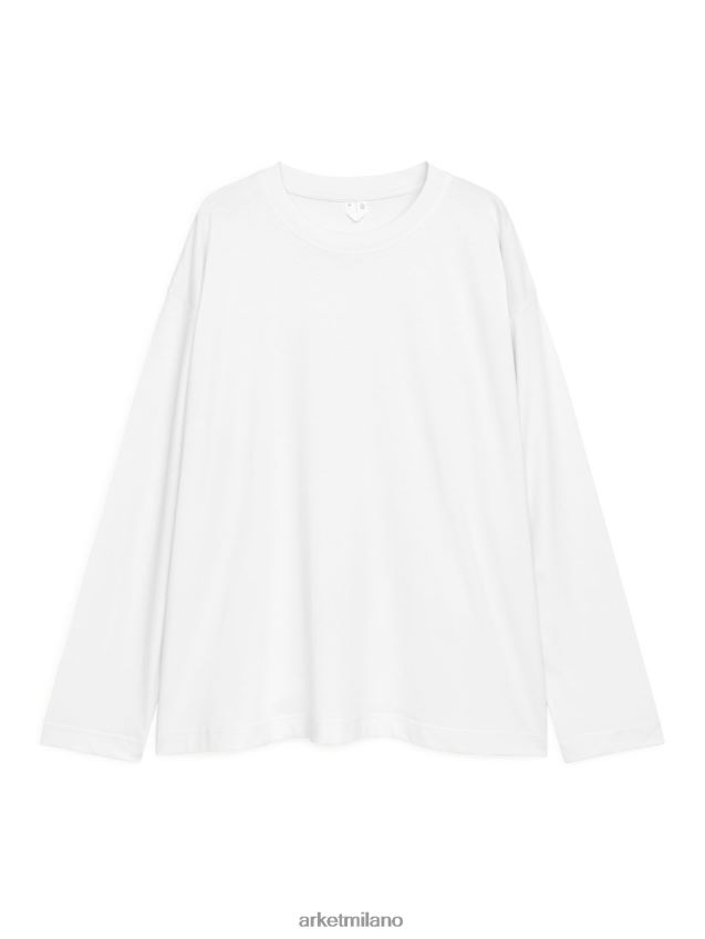 vestiario esso ARKET donne t-shirt oversize in cotone pima bianco 6F0F6L386