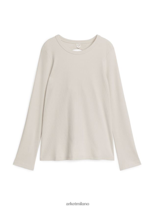 vestiario esso ARKET donne top a maniche lunghe con allacciatura sul retro bianco 6F0F6L340