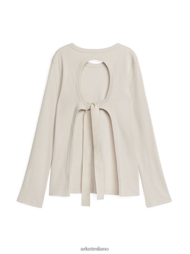 vestiario esso ARKET donne top a maniche lunghe con allacciatura sul retro bianco 6F0F6L340