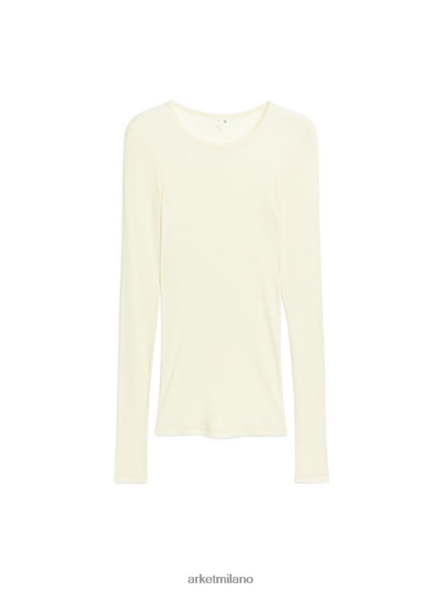 vestiario esso ARKET donne top in seta a coste bianco 6F0F6L351