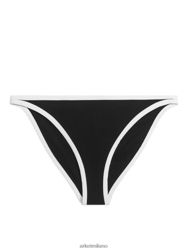 vestiario esso ARKET donne Slip bikini con bordino a contrasto nero bianco 6F0F6L607