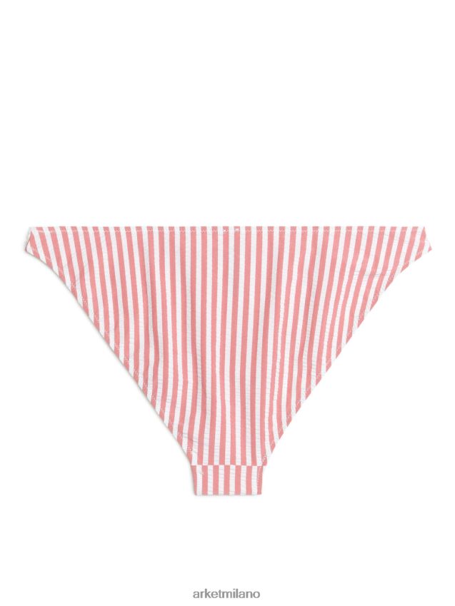 vestiario esso ARKET donne Slip bikini in seersucker rosso bianco 6F0F6L601
