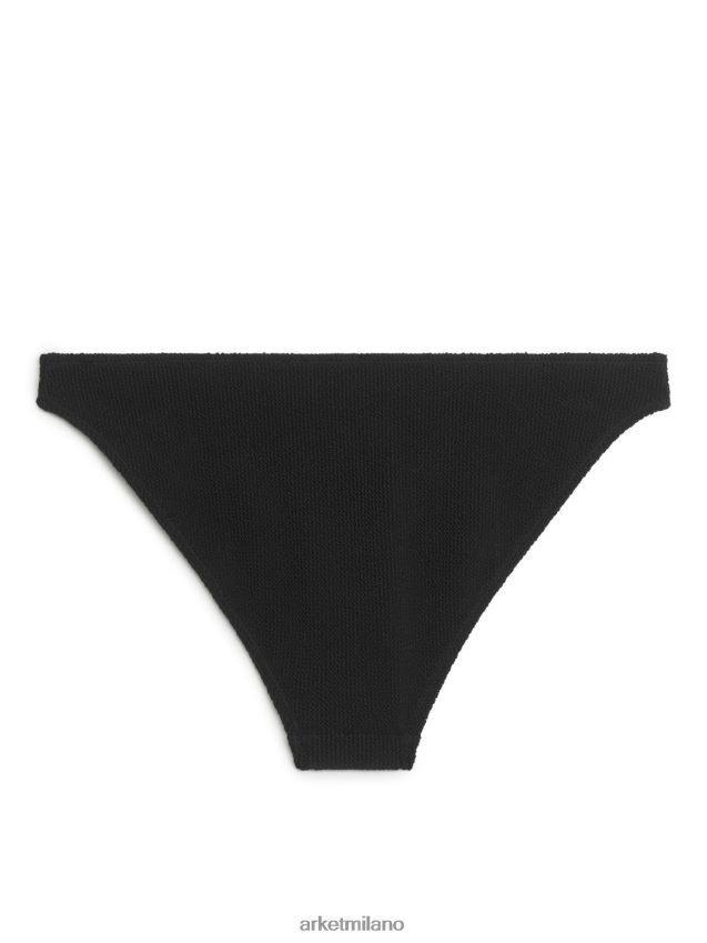 vestiario esso ARKET donne Slip bikini increspato a vita bassa nero 6F0F6L595