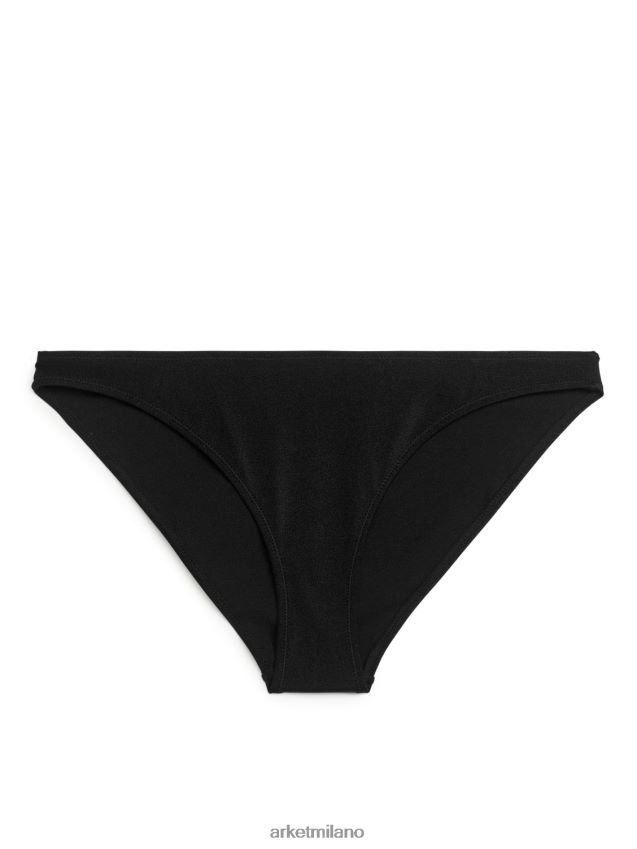 vestiario esso ARKET donne Slip bikini lucido a vita bassa nero 6F0F6L587