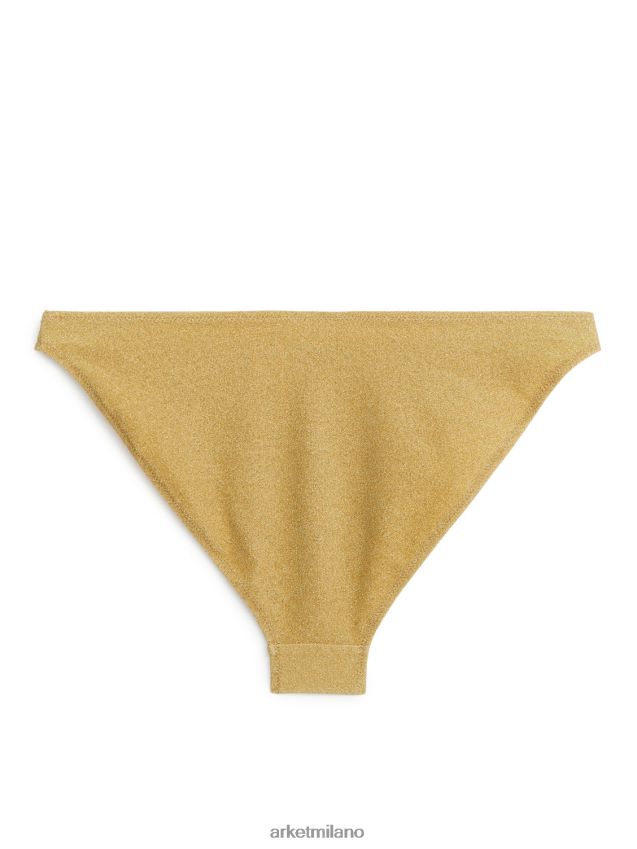 vestiario esso ARKET donne Slip bikini scintillante a vita media oro 6F0F6L618