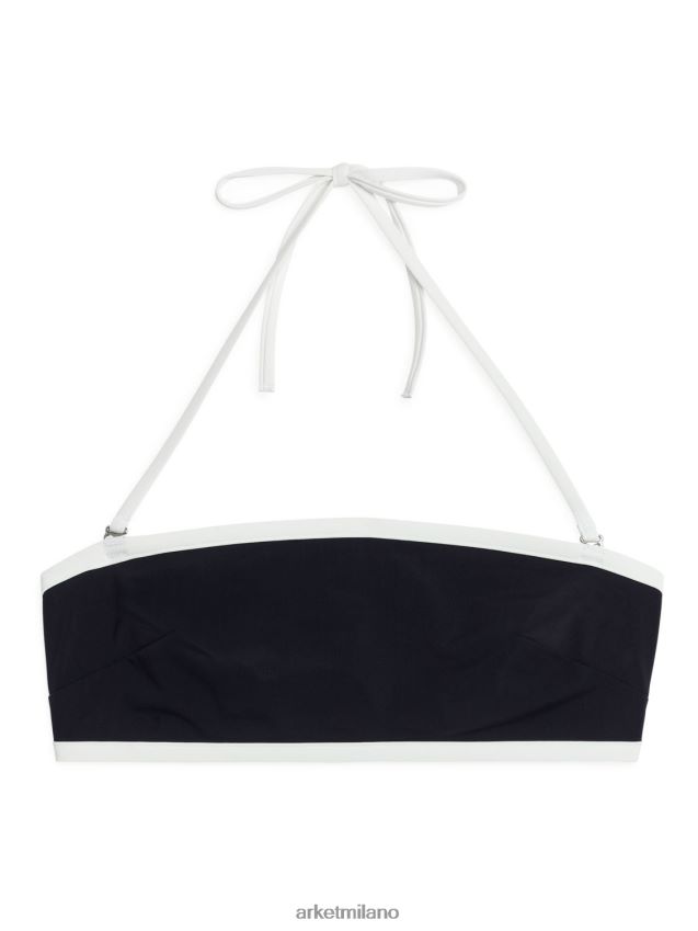 vestiario esso ARKET donne Top bikini allacciato al collo nero bianco 6F0F6L602