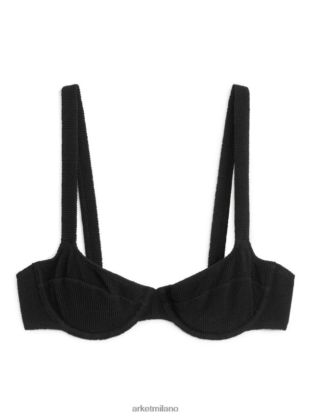 vestiario esso ARKET donne Top bikini con ferretto stropicciato nero 6F0F6L594