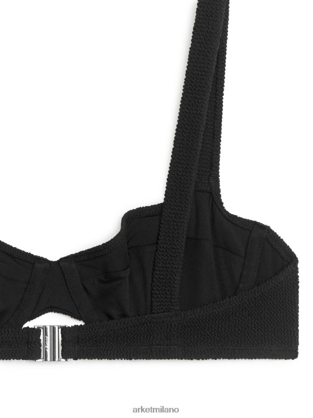 vestiario esso ARKET donne Top bikini con ferretto stropicciato nero 6F0F6L594