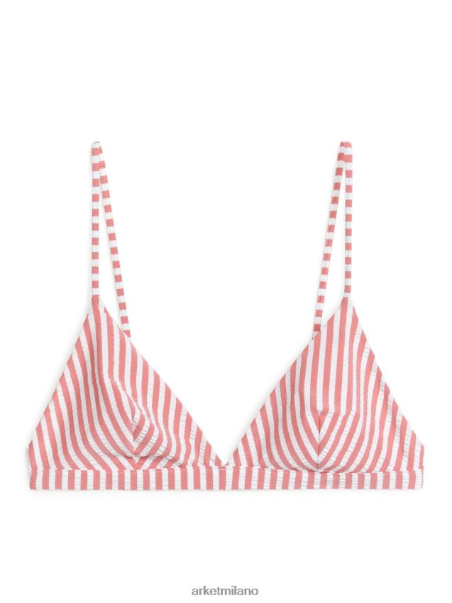vestiario esso ARKET donne Top bikini in seersucker rosso bianco 6F0F6L603