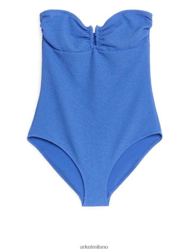 vestiario esso ARKET donne costume da bagno a fascia strutturato blu 6F0F6L615