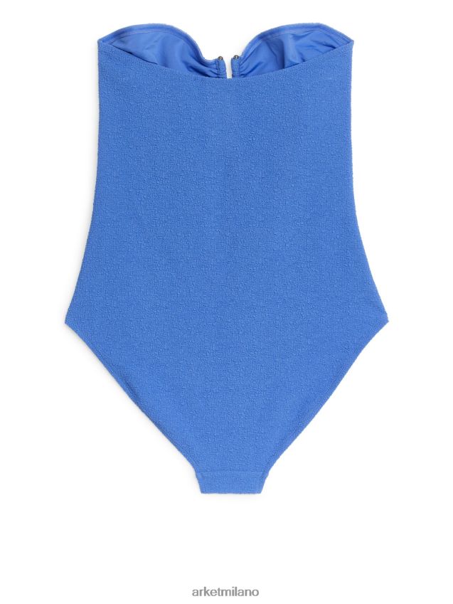 vestiario esso ARKET donne costume da bagno a fascia strutturato blu 6F0F6L615