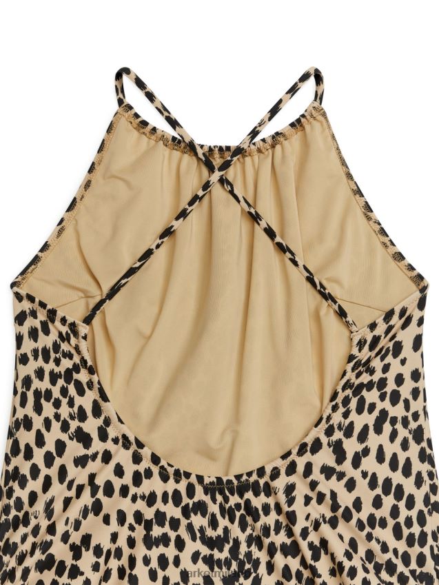 vestiario esso ARKET donne costume da bagno con dettagli in ruche beige/nero 6F0F6L619