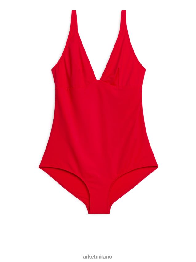 vestiario esso ARKET donne costume da bagno con scollo a V rosso 6F0F6L611