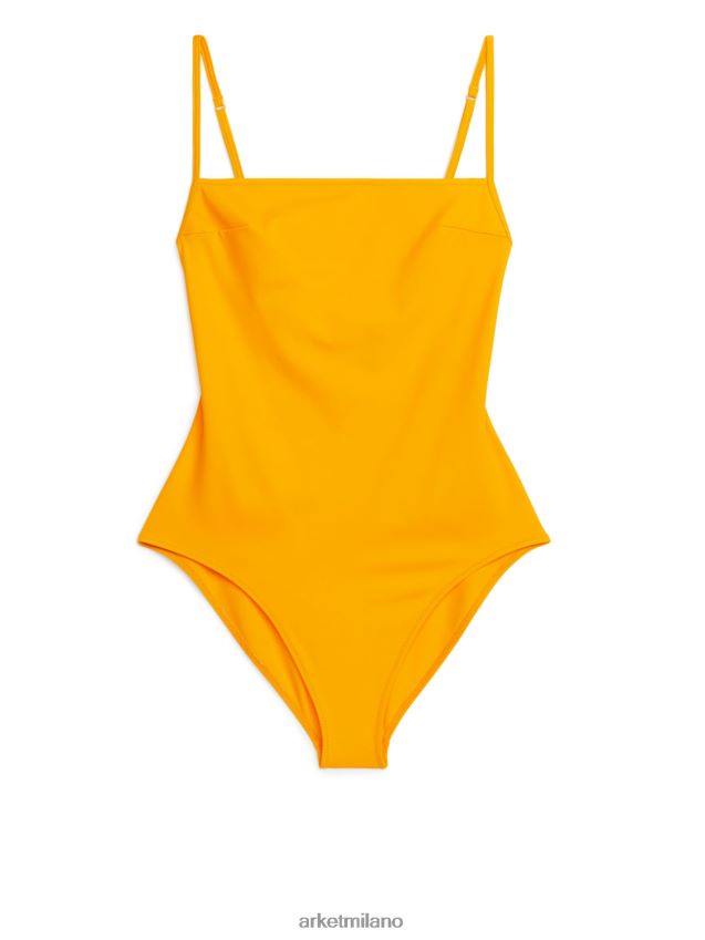 vestiario esso ARKET donne costume da bagno con scollo quadrato giallo scuro 6F0F6L599