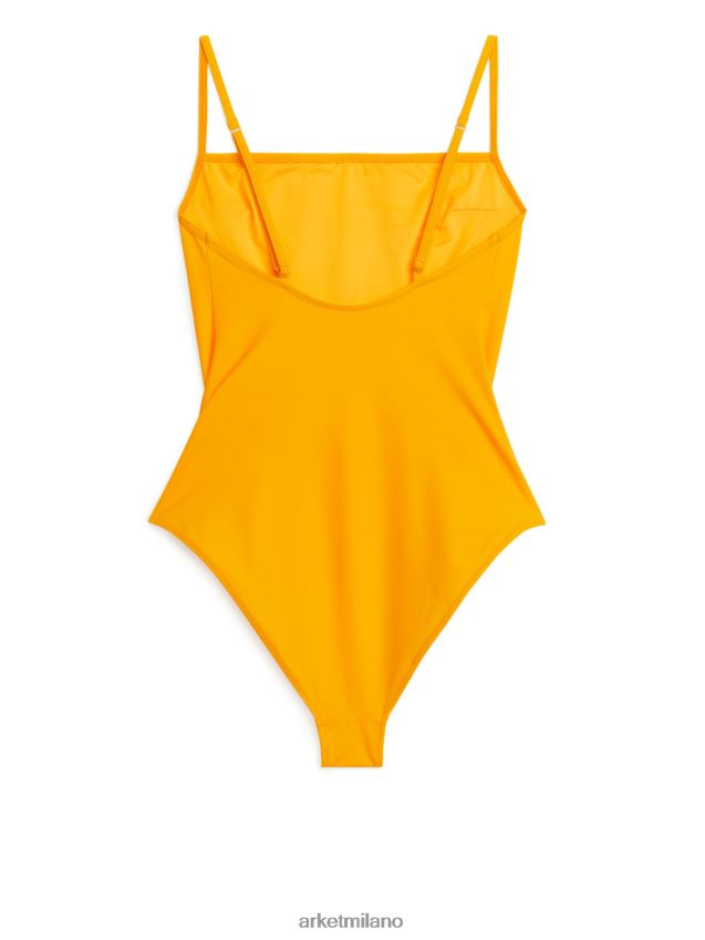 vestiario esso ARKET donne costume da bagno con scollo quadrato giallo scuro 6F0F6L599