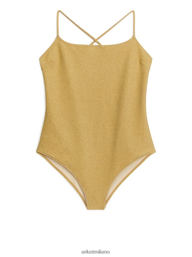 vestiario esso ARKET donne costume da bagno scintillante oro 6F0F6L617