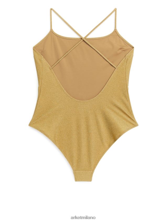 vestiario esso ARKET donne costume da bagno scintillante oro 6F0F6L617