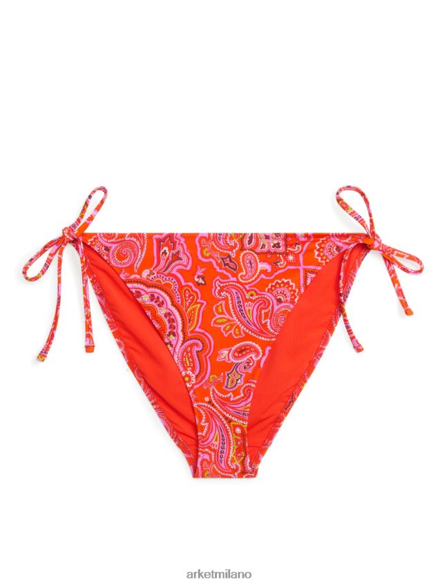 vestiario esso ARKET donne fondo bikini tanga allacciato arancio/paisley 6F0F6L604
