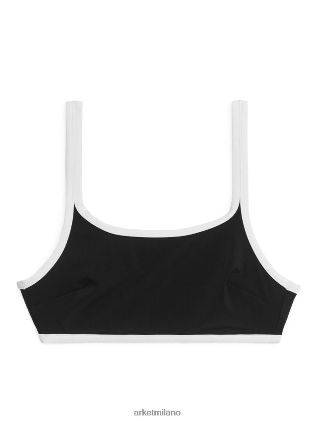 vestiario esso ARKET donne parte superiore del bikini a contrasto nero bianco 6F0F6L608