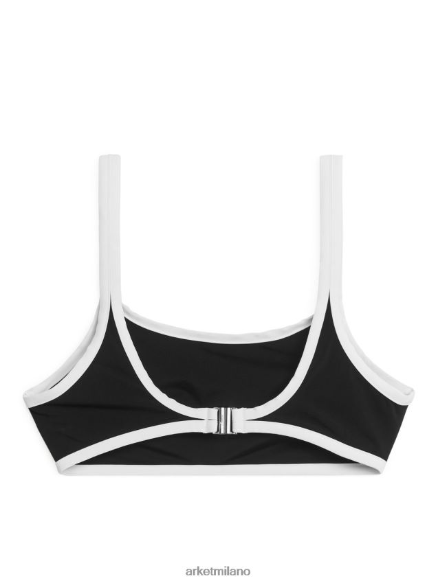 vestiario esso ARKET donne parte superiore del bikini a contrasto nero bianco 6F0F6L608