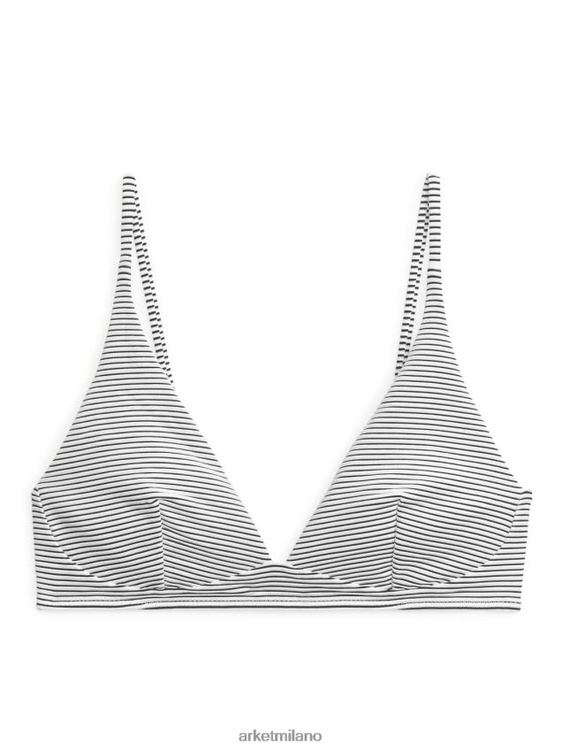 vestiario esso ARKET donne parte superiore del bikini a righe bianco blu 6F0F6L625