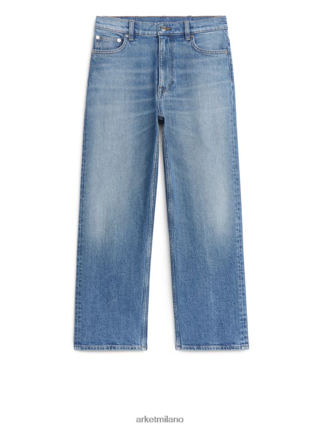 vestiario esso ARKET donne Jeans dritti elasticizzati cropped rosa blu 6F0F6L157