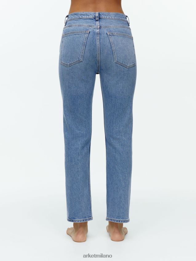 vestiario esso ARKET donne Jeans slim stretch cropped color giada blu 6F0F6L138