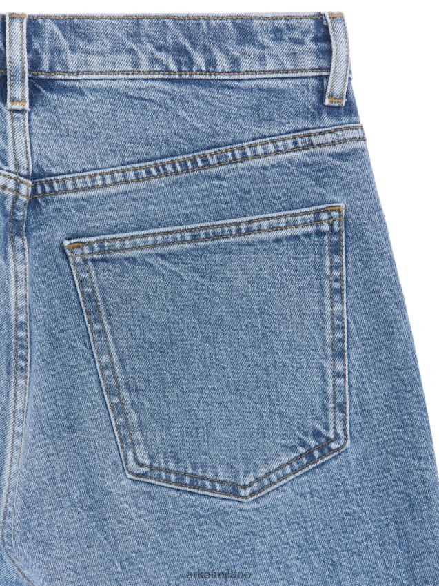 vestiario esso ARKET donne Jeans slim stretch cropped color giada blu 6F0F6L138
