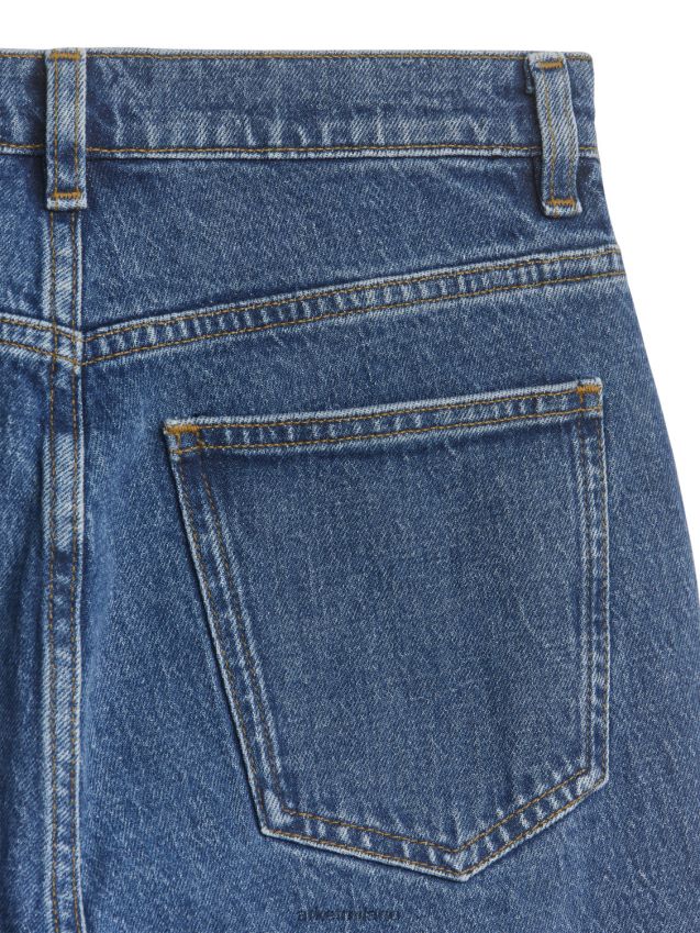 vestiario esso ARKET donne Jeans slim stretch cropped color giada blu 6F0F6L163
