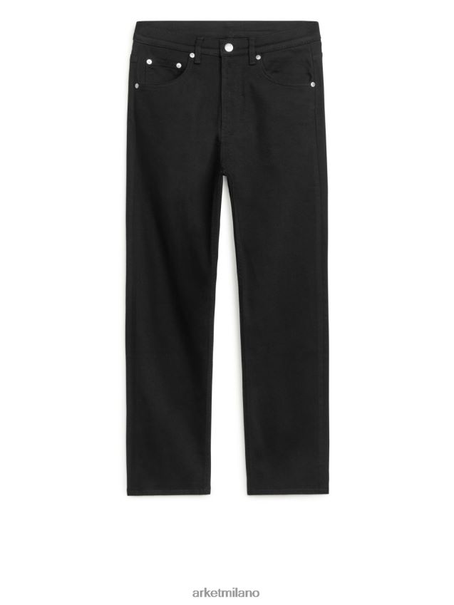vestiario esso ARKET donne Jeans slim stretch cropped color giada nero 6F0F6L165