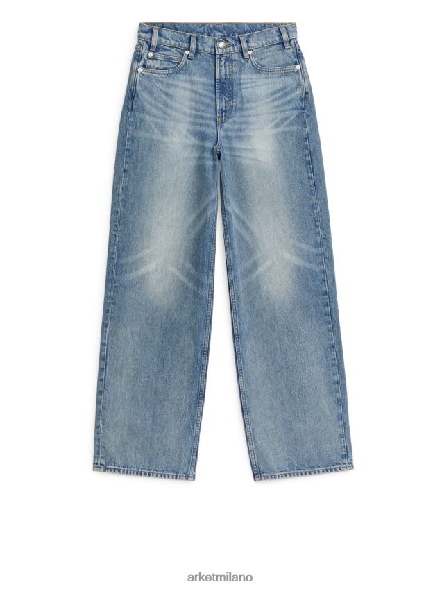 vestiario esso ARKET donne jeans alti e larghi in acero blu lavato 6F0F6L159