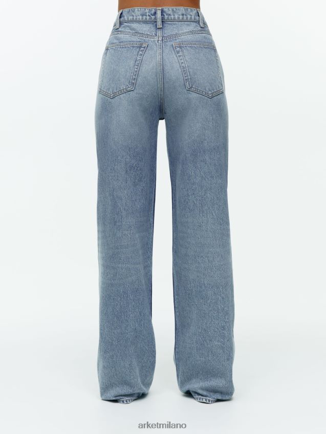 vestiario esso ARKET donne jeans alti e larghi in acero blu lavato 6F0F6L159