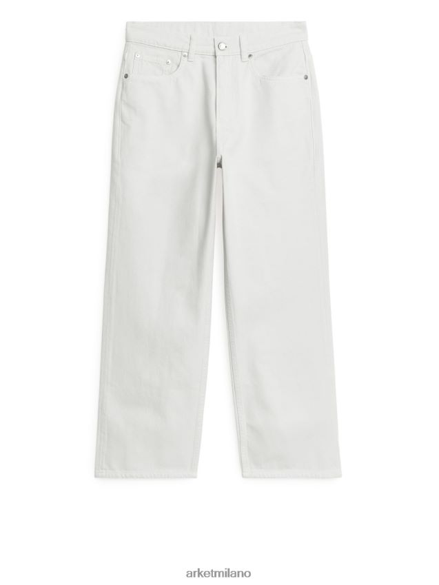 vestiario esso ARKET donne jeans dritti cropped rosa bianco 6F0F6L142