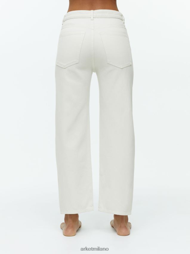 vestiario esso ARKET donne jeans dritti cropped rosa bianco 6F0F6L142