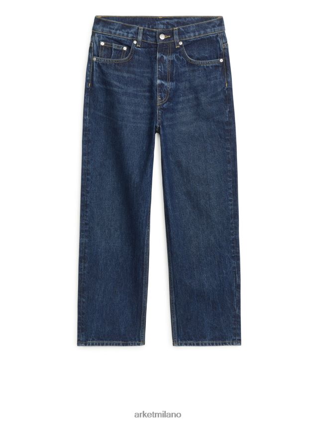 vestiario esso ARKET donne jeans dritti cropped rosa blu scuro 6F0F6L166