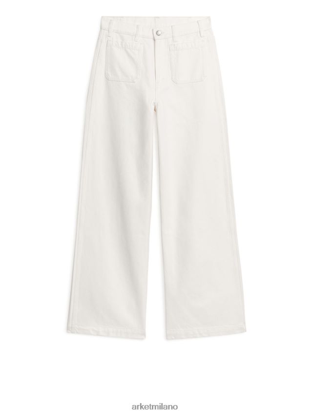 vestiario esso ARKET donne jeans lupine a zampa alta bianco 6F0F6L143