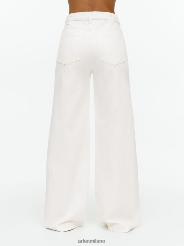 vestiario esso ARKET donne jeans lupine a zampa alta bianco 6F0F6L143