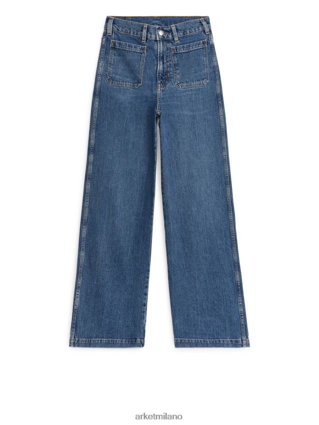 vestiario esso ARKET donne jeans lupine elasticizzati a zampa alta blu 6F0F6L156