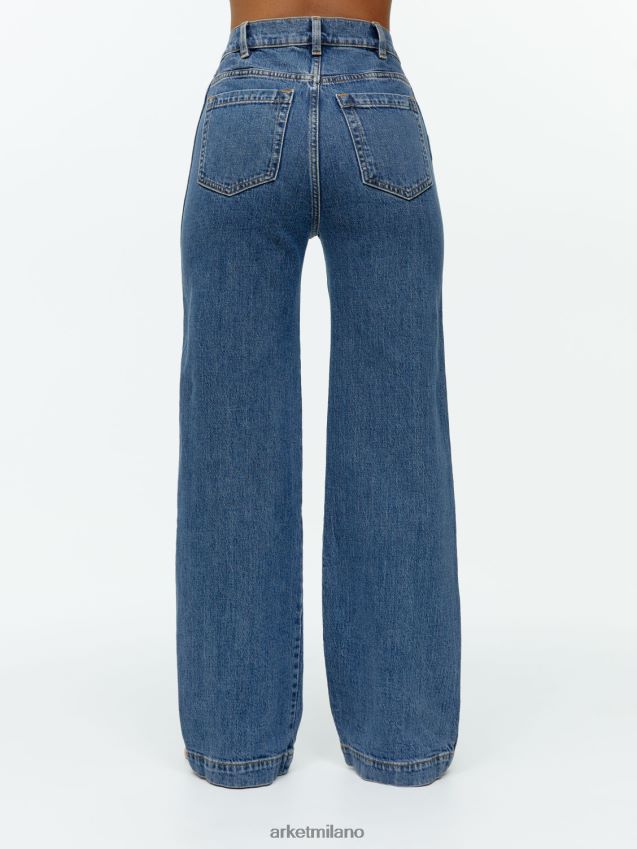 vestiario esso ARKET donne jeans lupine elasticizzati a zampa alta blu 6F0F6L156