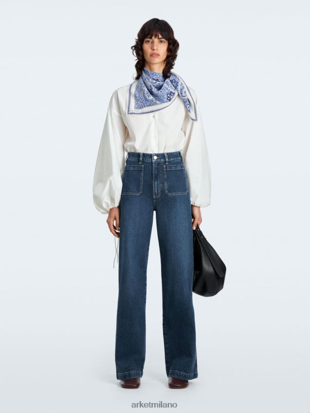 vestiario esso ARKET donne jeans lupine elasticizzati a zampa alta blu 6F0F6L156
