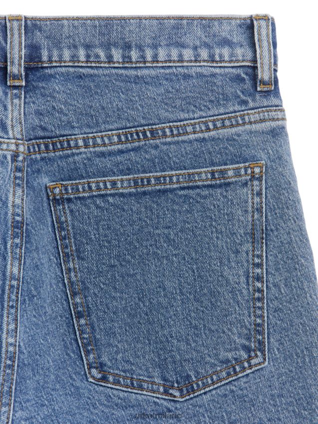 vestiario esso ARKET donne jeans stretch svasati cropped felce azzurro 6F0F6L162