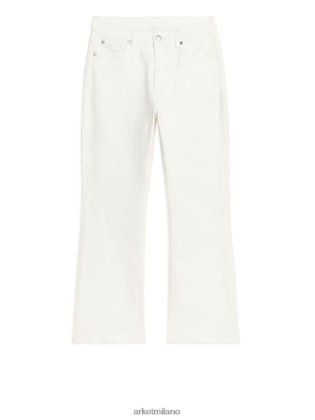 vestiario esso ARKET donne jeans stretch svasati cropped felce bianco 6F0F6L149